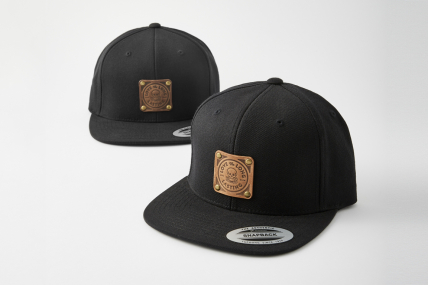 Snapback-Cap Yupoong mit geprägtem Lederpatch