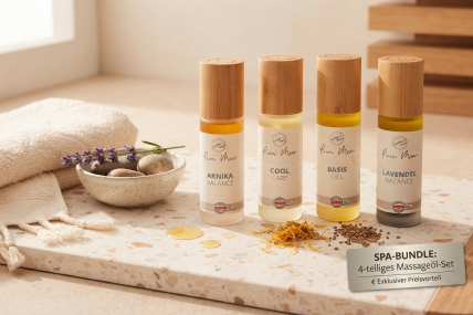 4-teiliges Massageöl-Set „Pura Meer“ – Das ultimative Spa-Bundle für Zuhause