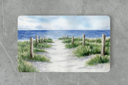 Aquarell Brettchen Frühstücksbrettchen Strandweg Strand Meer Nordsee WA7