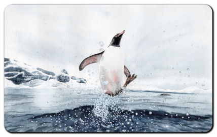 Aquarell Brettchen Frühstücksbrettchen Pinguin