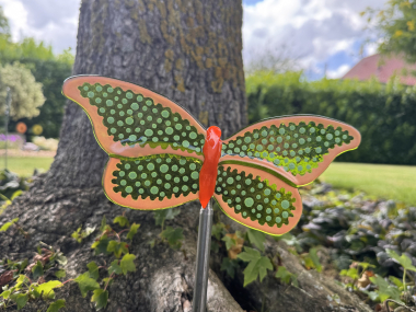 Schmetterling Orange/Grün