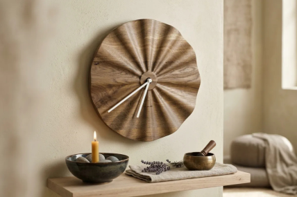 SUN - Wanduhr Eiche geräuchert geölt