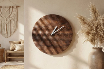 Wanduhr - Stilles Wasser - Eiche Natur - Zeiger schwarz