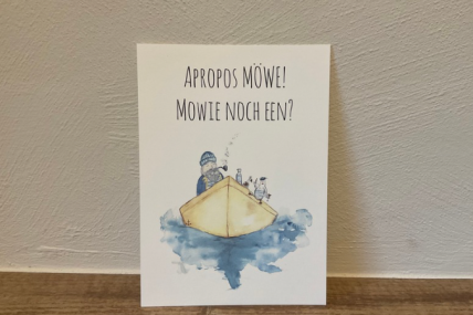 Postkarte Plattdeutsch Möwie noch een