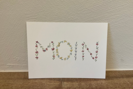 Postkarte Plattdeutsch Moin floral