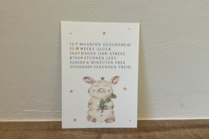 Postkarte Plattdeutsch Schwein Glück