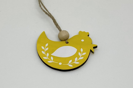 Holzanhänger im Skandistyle Vögel gelb