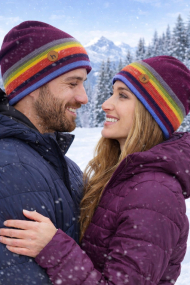 Alpaka Wendemütze ARCO IRIS aus 100% Baby Alpaka