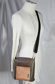 Handtasche Dunkel Braun Bronze