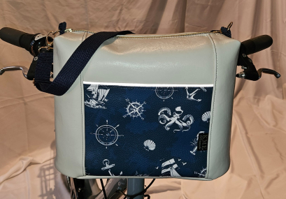 Handtasche mit Klickfix-System für den Fahrradlenker Creme Maritim