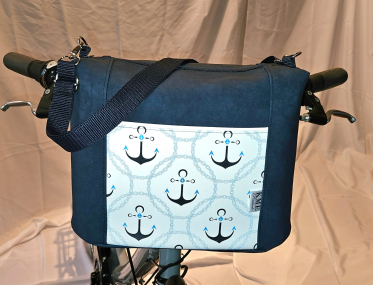 Handtasche mit Klickfix-System für den Fahrradlenker Maritim Blau
