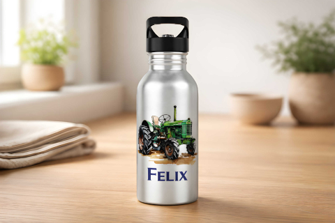 Trinkflasche Traktor-Design – mit Name – 400/500/600 ml