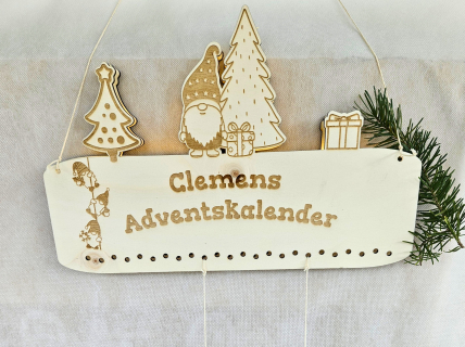 Anpassbarer Adventskalender im Wichteldesign