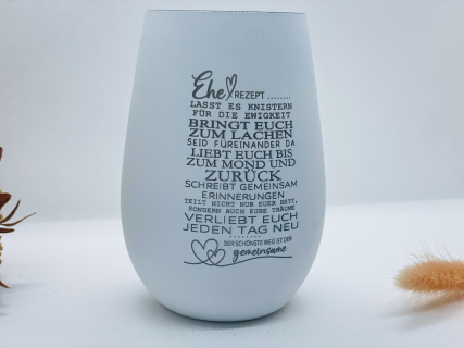 Personalisiertes Windlicht mit Gravur "Eherezept"
