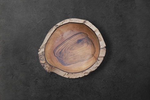 Große Schale aus Walnuss mit Naturrand – handgedrechselt, geölt, Unikat aus regionalem Holz