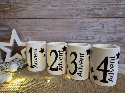 Adventskalender 4er Set Kerzenhalter