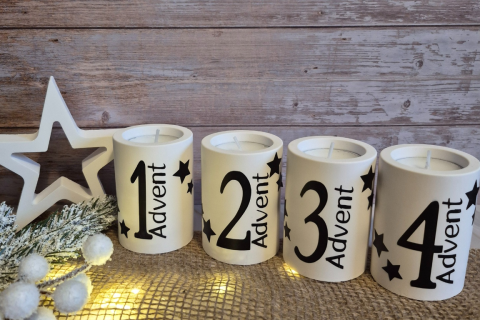 Adventskalender 4er Set Kerzenhalter