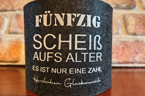 Toilettenpapier Banderole aus Filz perfektes kleines Geschenk mit Humor! Geburtstag