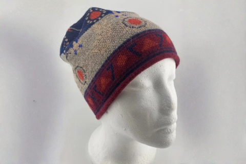 Alpaka Mütze Bella, Blau Sand