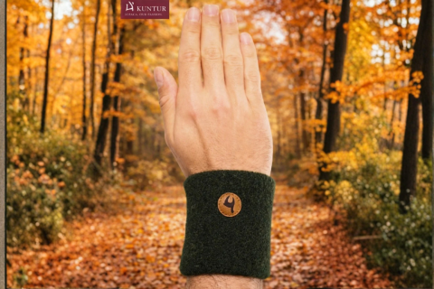 Alpaka Pulswärmer Tannengrün