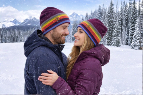 Alpaka Wendemütze ARCO IRIS aus 100% Baby Alpaka