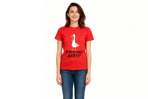 T-Shirt "Bevor du fragst NEE" - Farbe Rot