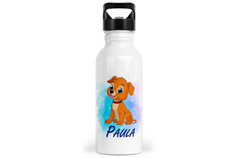 Personalisierbare Kinder-Trinkflasche mit süßem Hund-Design