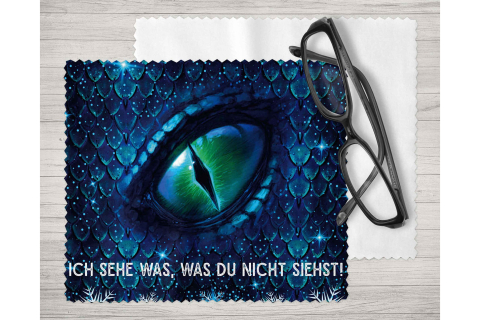 Brillenputztuch - Objektivtuch Drachenauge Blau
