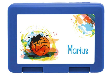 Personalisierte Brotdose mit Basketball-Motiv
