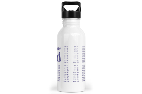 Trinkflasche mit kleinem 1x1-Papier-Design