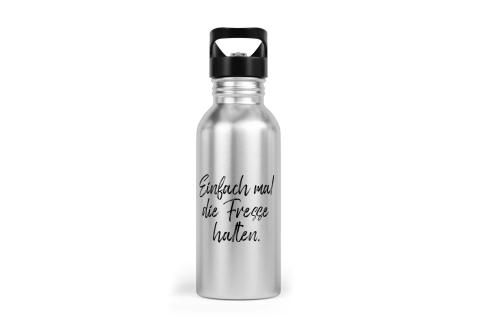 Trinkflasche mit Trinkhalm - Einfach mal die Fresse halten