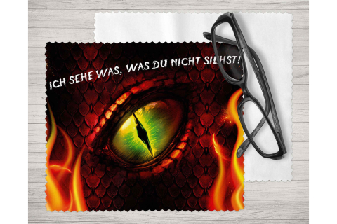 Brillenputztuch - Objektivtuch Drachenauge Rot