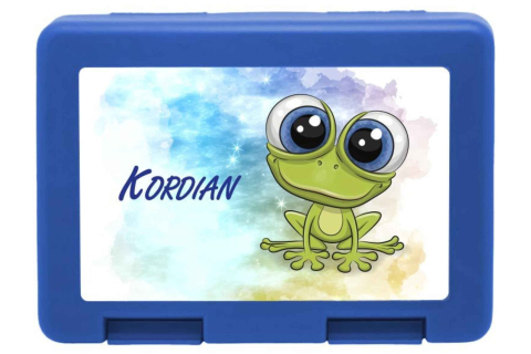 Personalisierte Brotdose mit Frosch-Motiv