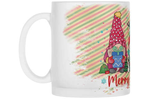 Satinierte Glastasse - Merry Christmas Gnome