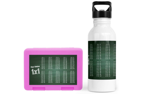 Schulstart Bundle No.4 – 1x1 Tafel-Design Brotdose & Trinkflasche