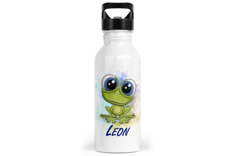 Personalisierbare Kinder-Trinkflasche mit süßem Frosch-Design