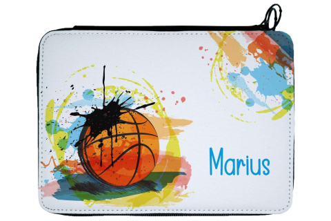 Personalisierbare, gefüllte Federmappe mit coolem Basketball-Design