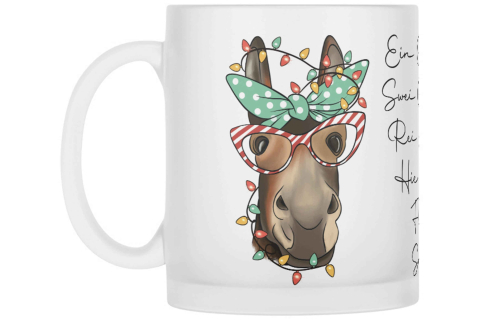 Satinierte Glastasse Ein Glühwein, swei Glüüüühwein, Rei Lühwei