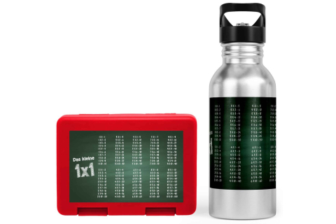 Schulstart Bundle No.3 – 1x1 Tafel-Design Brotdose & Trinkflasche