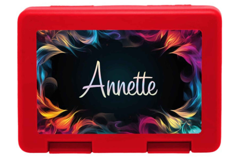 Personalisierte Brotdose mit Flames-Motiv