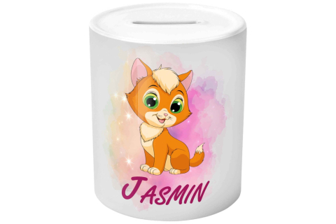 Spardose - Katze mit Namen (Personalisiert)