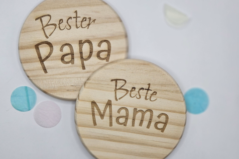 Holzuntersetzer, dass persönliche Geschenk