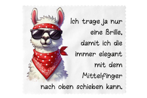 Brillenputztuch - Objektivtuch Freches Lama