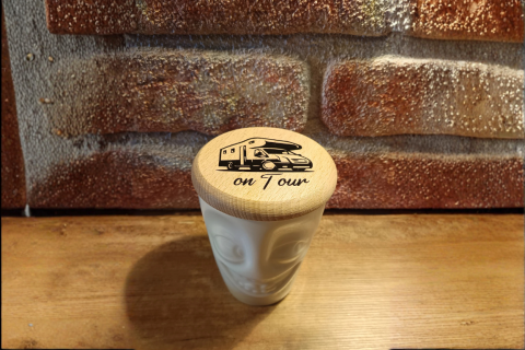 Getränkedeckel, Bierdeckel aus Buchenholz  Womo