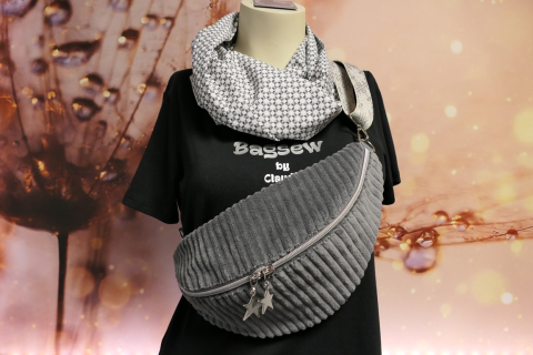 Crossbag Cord Grau