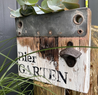 Gerüstbohlen Schild 28x25cm Bier Garten