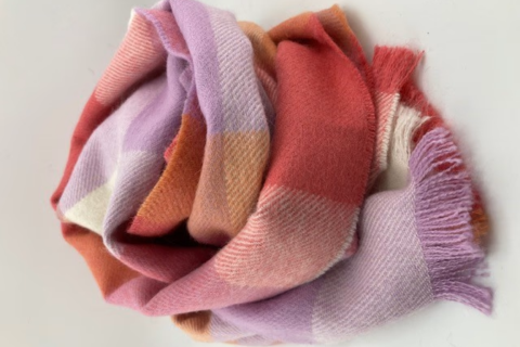 Alpaka-Schal Cuadro peach-rose
