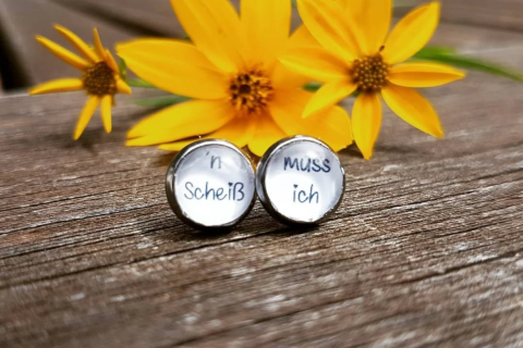 Ohrstecker Edelstahl ´n Scheiß muss ich