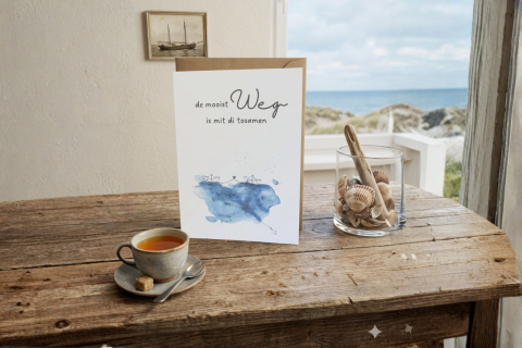 Klappkarte  Hochtied Mooist Weg