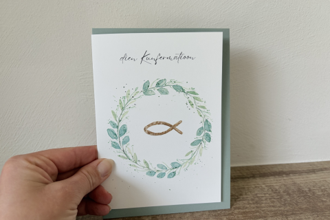 Klappkarte dien Kunfermatioon